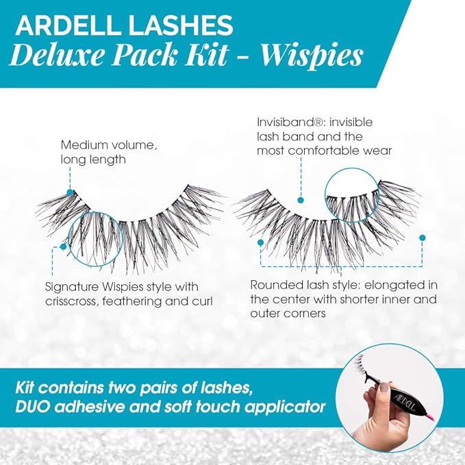 Ardell Wispies Deluxe False Lashes Kit - 4 Pairs with Essentials
