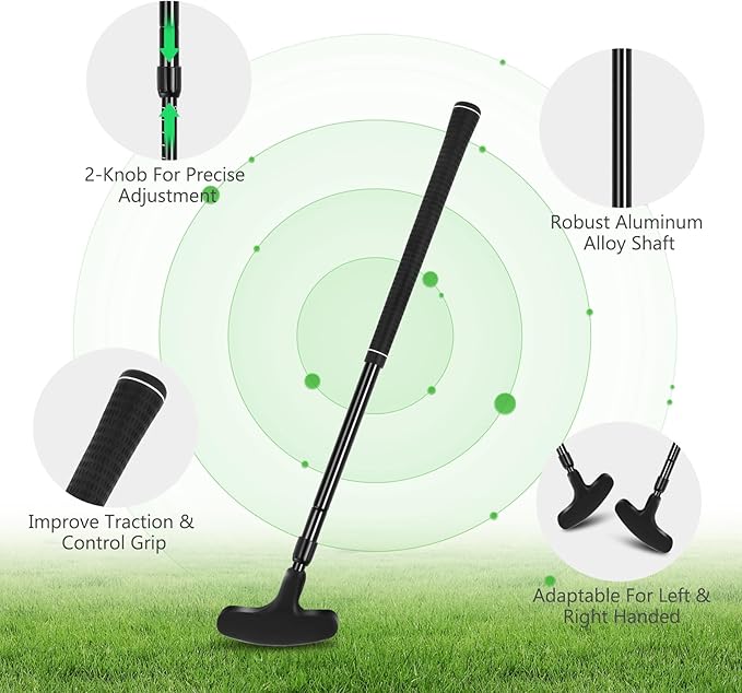 Dual-Sided Golf Putter Set with Adjustable Length