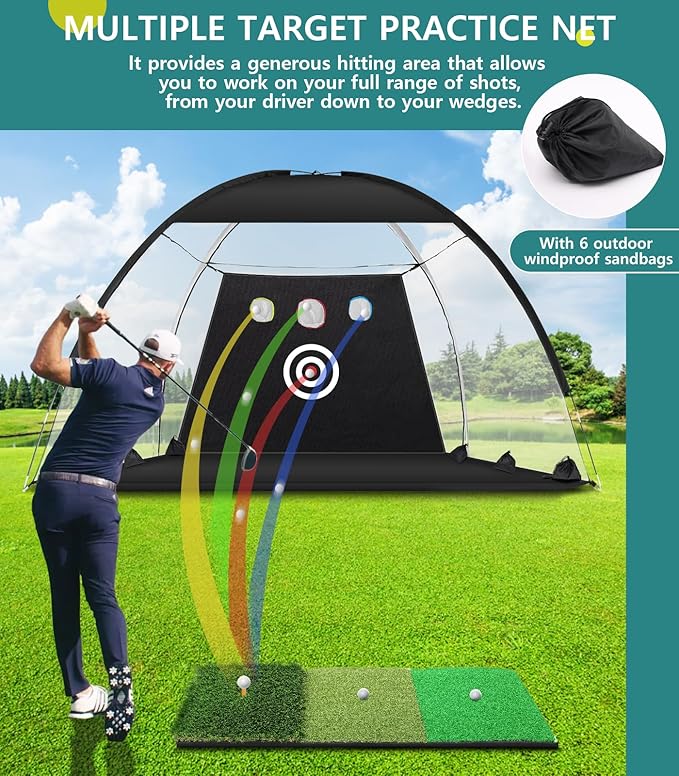 10x7ft Complete Golf Training Net Set