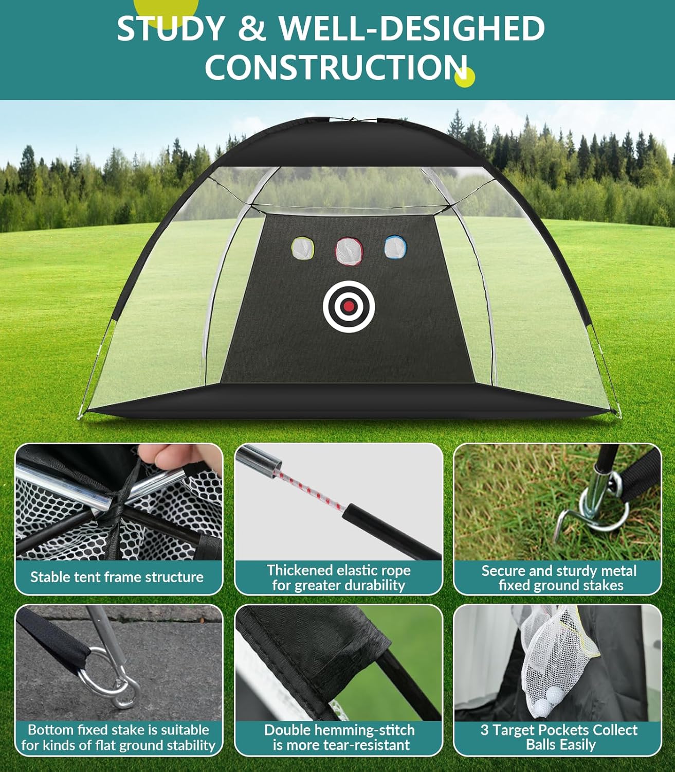 10x7ft Complete Golf Training Net Set