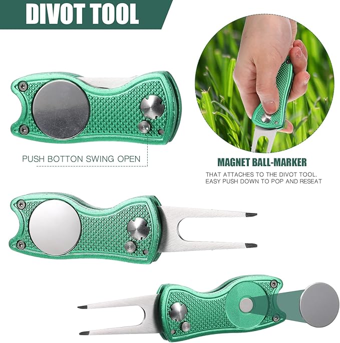 Green Golf Enthusiast 5-Piece Cleaning Set