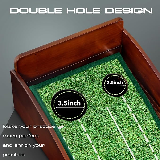 Indoor-Outdoor Golf Practice Mat with Ball Return