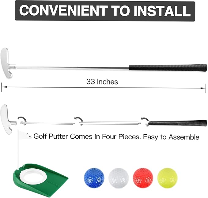 Asyxstar Dual-Sided Golf Putter - Universal Youth & Adult Mini Golf Set