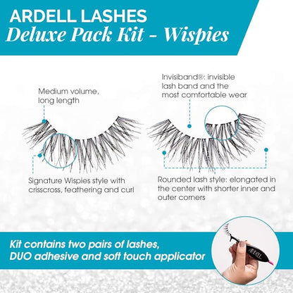 Ardell Wispies Deluxe False Lashes Kit - 4 Pairs with Essentials